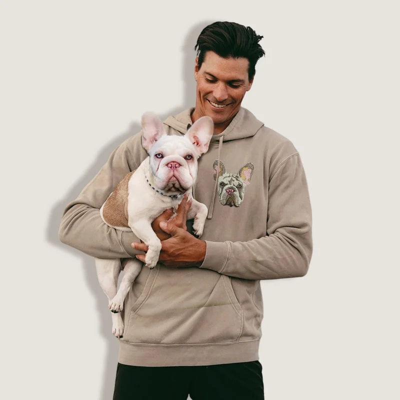 Sudadera bordada con retrato de mascota personalizada
