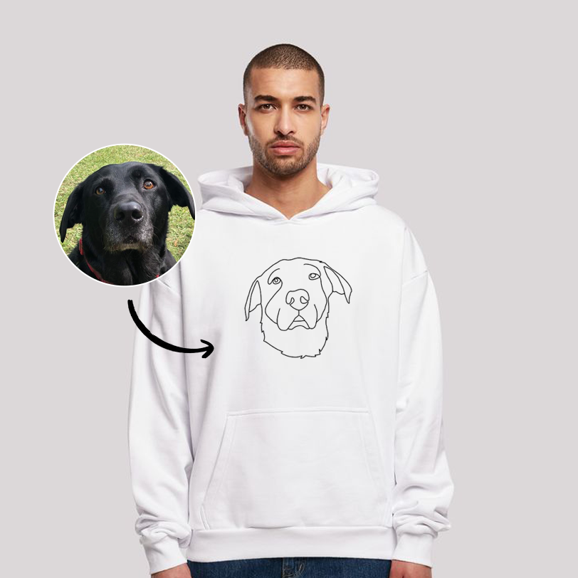 Sudadera con capucha/sudadera con retrato de mascota bordada personalizada