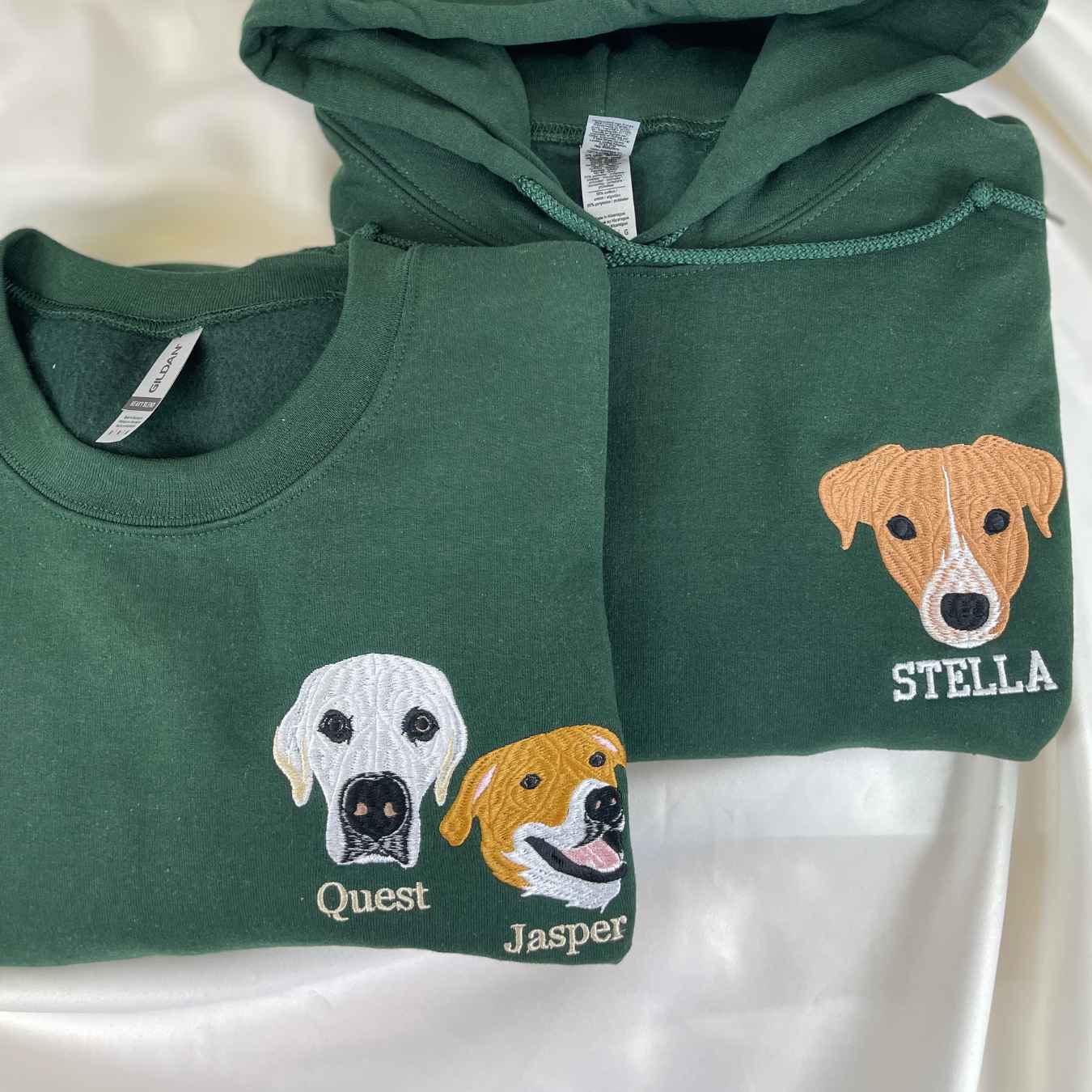 Sudadera bordada de perro personalizada, sudadera con capucha