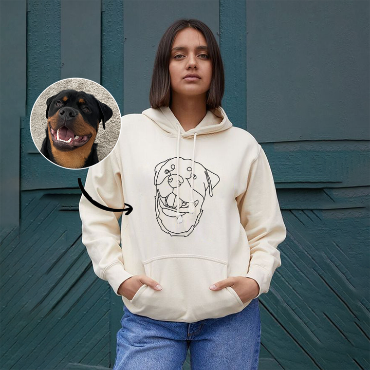 Sudadera con capucha/sudadera con retrato de mascota bordada personalizada