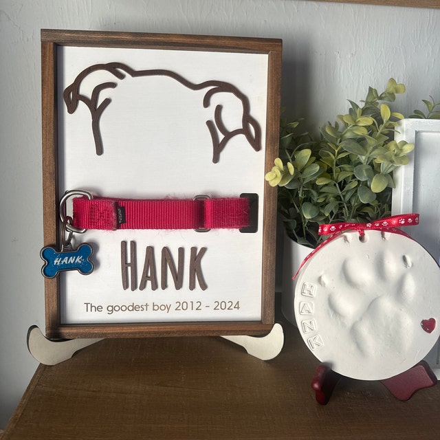 Memorial Pet Collar Frame Dog Ear Framed Art Bereavement Gifts