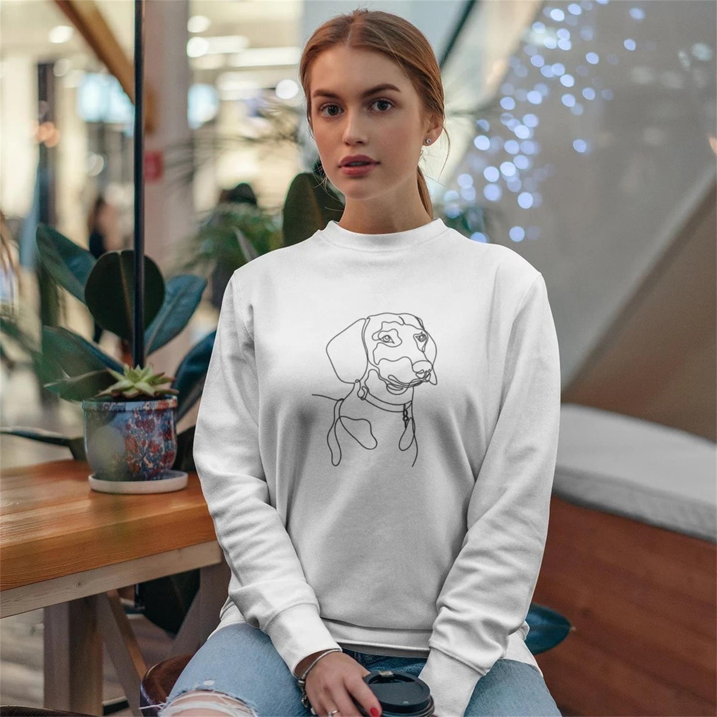 Sudadera con capucha/sudadera con retrato de mascota bordada personalizada