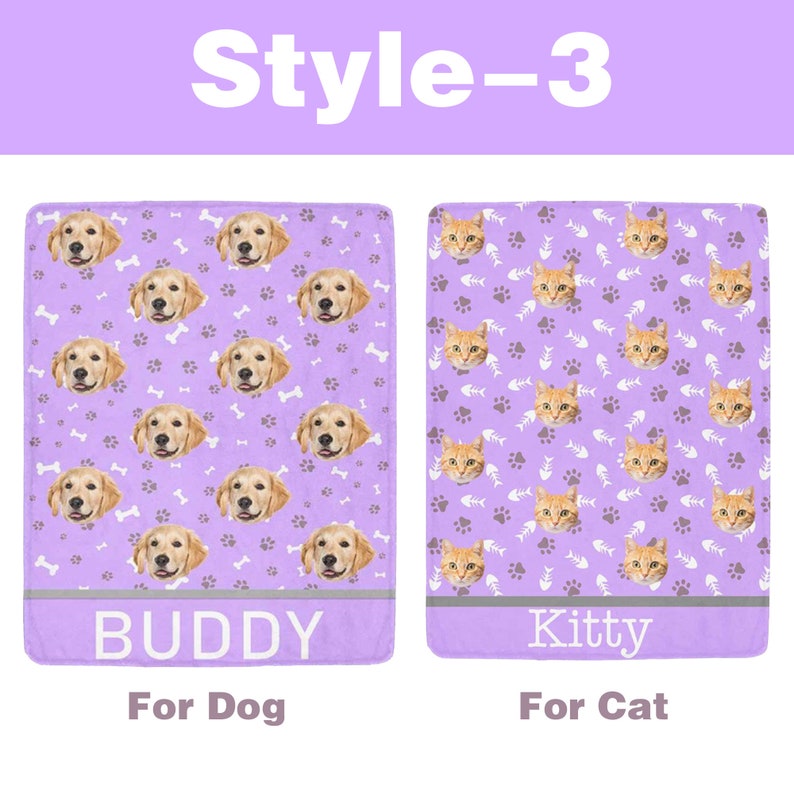 Personalized Pet Blanket with Face Dog Face Blanket