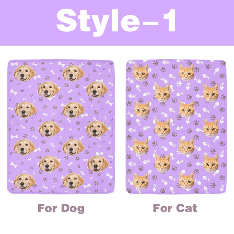 Personalized Pet Blanket with Face Dog Face Blanket