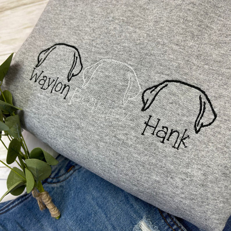 Regalo personalizado de sudadera con orejas de mascota bordadas para amantes de los perros