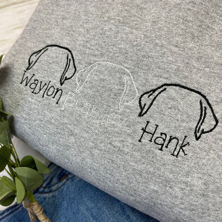 Regalo personalizado de sudadera con orejas de mascota bordadas para amantes de los perros
