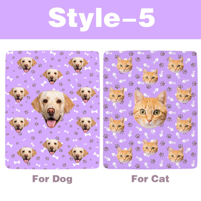 Personalized Pet Blanket with Face Dog Face Blanket