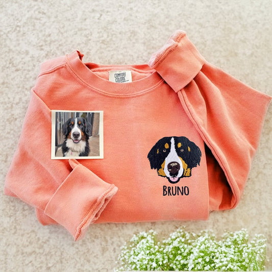 Custom Pet Embroidered Sweatshirt Dog Cat Sweatshirt Mother's Day Gift