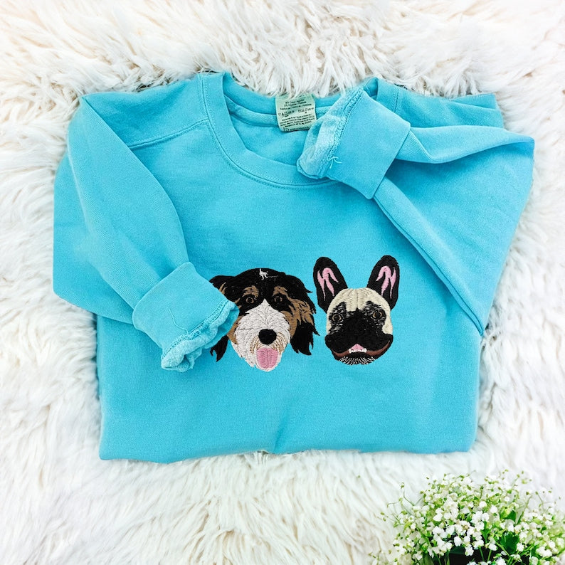 Custom Pet Embroidered Sweatshirt Dog Cat Sweatshirt Mother's Day Gift