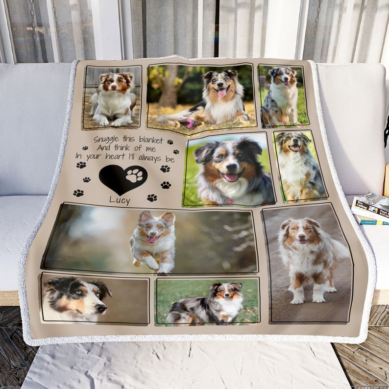 Custom Dog Photo Blanket Pet Lover Gift