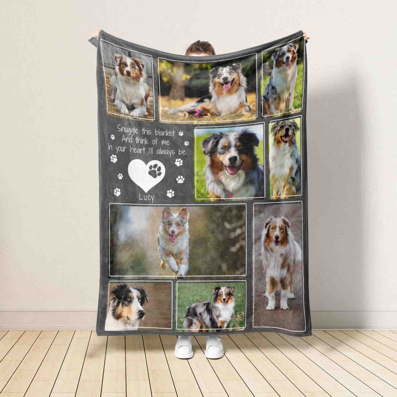 Custom Dog Photo Blanket Pet Lover Gift