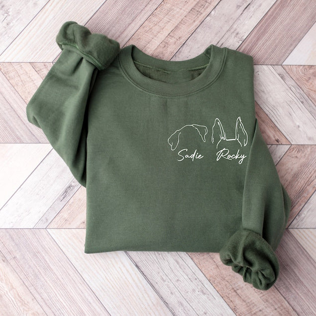 Sudadera personalizada con orejas de mascota y nombre Dog People