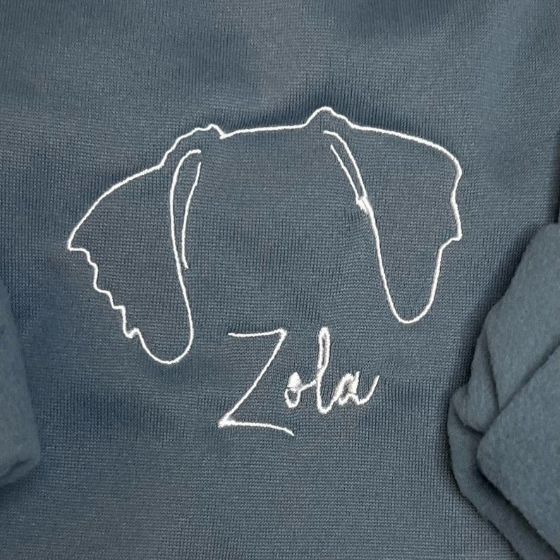 Sudadera de orejas de mascota bordada personalizada con suéter de perro bordado con nombre