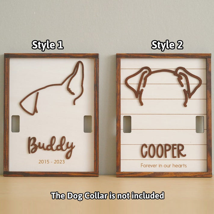 Memorial Pet Collar Frame Dog Ear Framed Art Bereavement Gifts
