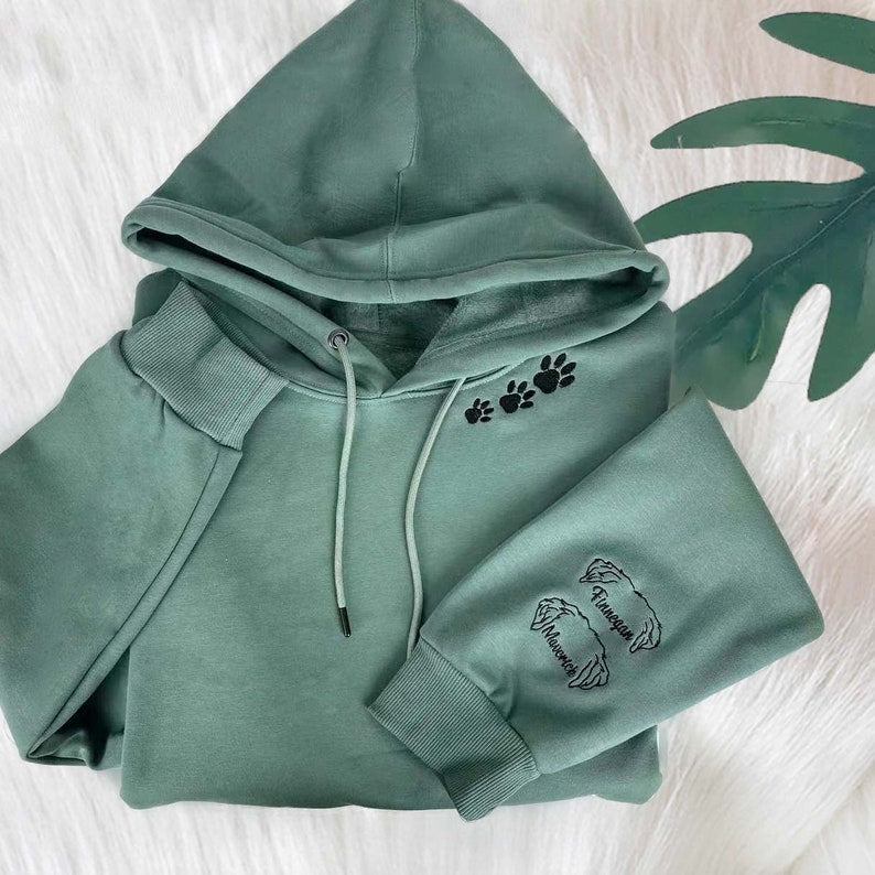 Oreja de gato de perro personalizada bordada con regalo de sudadera con nombre para dueños de mascotas, amantes de las mascotas