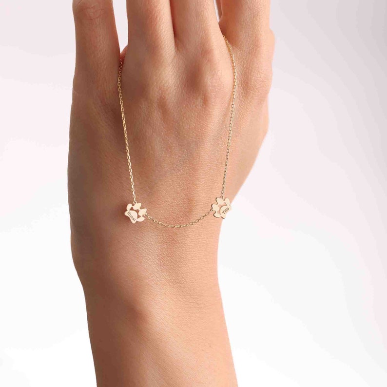 Personalized Dog Paw Necklace Cat Paw Necklace Gift for Her