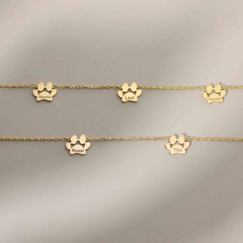 Personalized Dog Paw Necklace Cat Paw Necklace Gift for Her