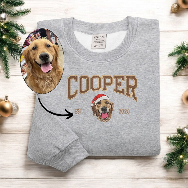 Custom Pet Embroidered Sweatshirt Custom Pet Sweatshirt HET0214H