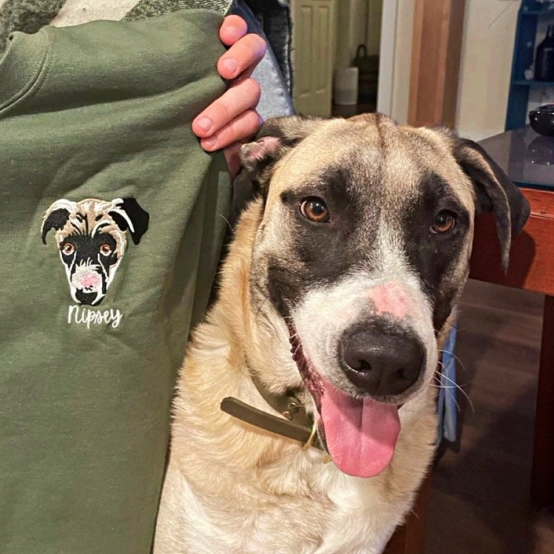Custom Pet Face and Pet name Sweatshirt Mother's Day Gift