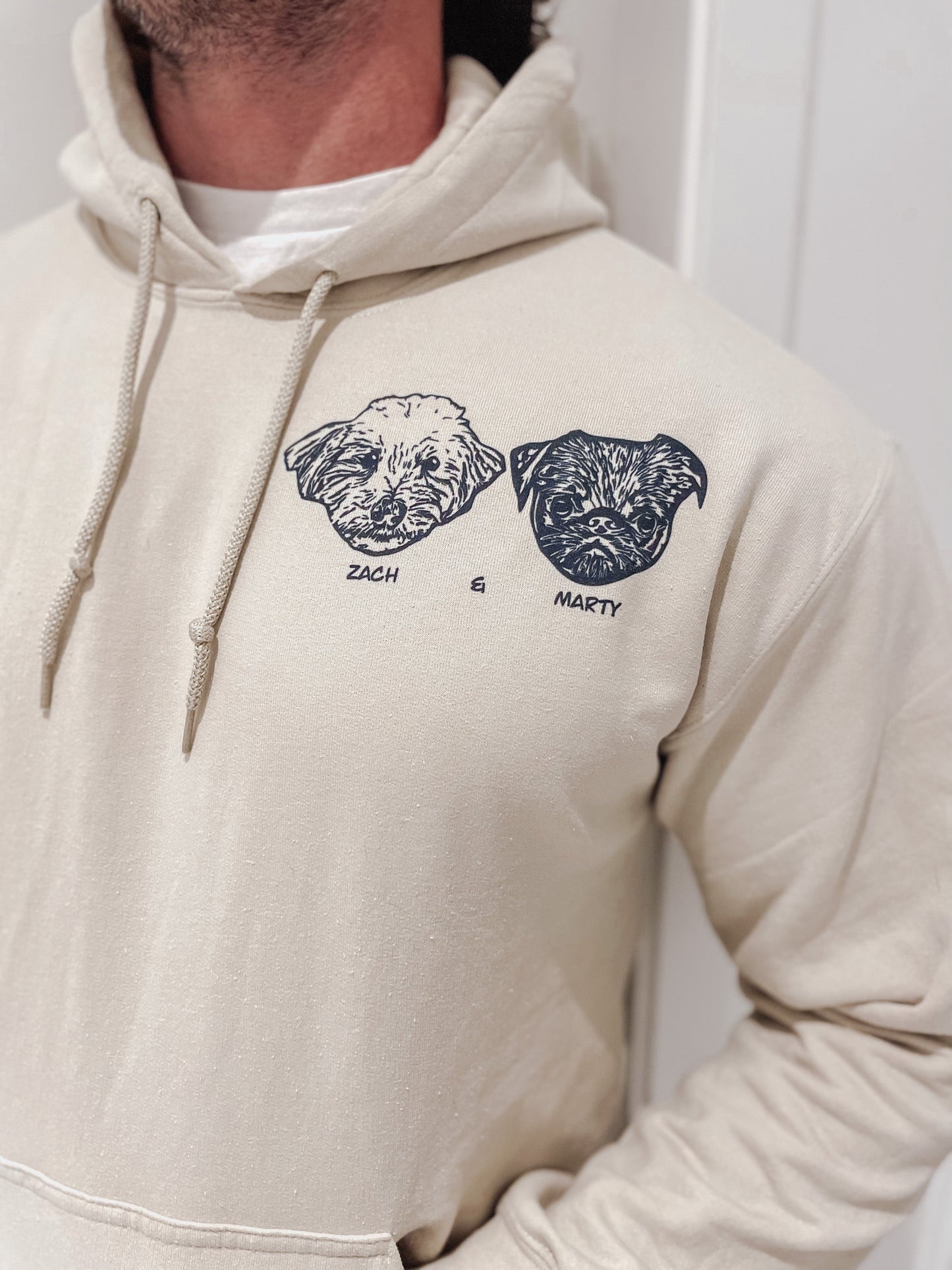 Sudadera bordada con cara de mascota personalizada, jersey con retrato de contorno de perro y gato, sudadera con capucha con ilustración para amantes de las mascotas