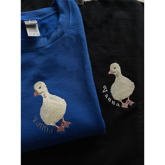 Personalized Embroidered Pet Sweatshirt, Custom Pet Portrait Sweatshirt