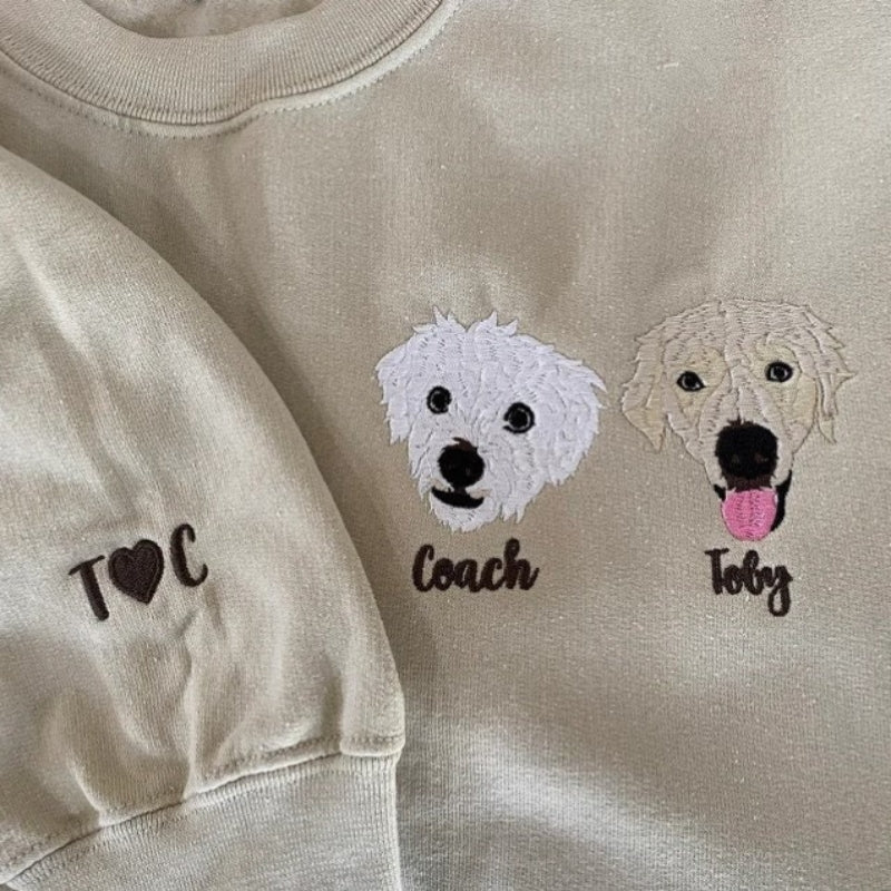 Custom Pet Face and Pet name Sweatshirt Mother's Day Gift
