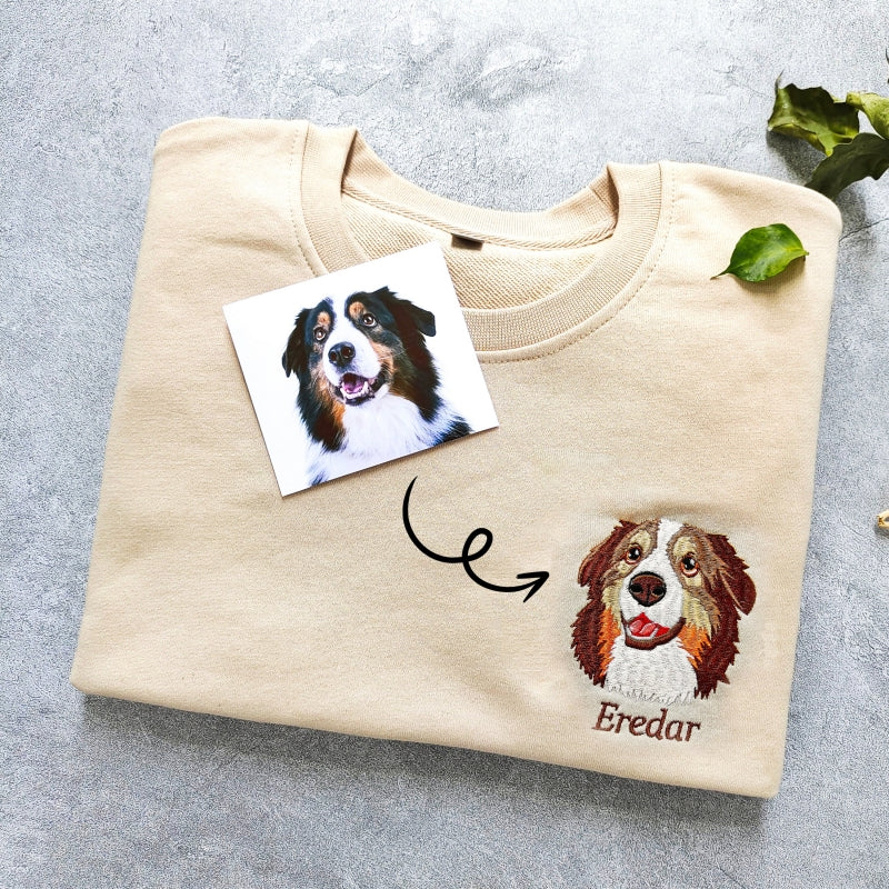 Custom Pet Face and Pet name Sweatshirt Mother's Day Gift