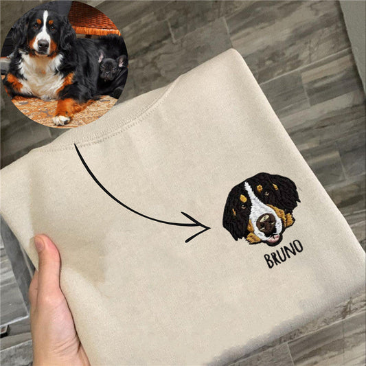 Custom Pet Face and Pet name Sweatshirt Mother's Day Gift