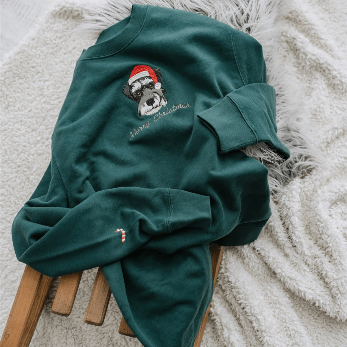 New Embroidered Pet Portrait Organic Christmas Jumper HET0224H