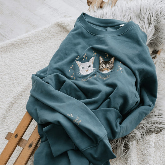 New Embroidered Pet Portrait Organic Christmas Jumper HET0224H
