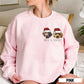 Christmas Custom Pet Face Color Portrait Santa Holiday Crewneck Sweatshirt