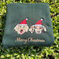 Christmas Custom Pet Face Color Portrait Santa Holiday Crewneck Sweatshirt