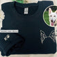 EMBROIDERED Dog Ears Sweatshirt with Personalized Names, Custom Pet Crewneck