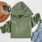 Sudadera con capucha con contorno de mascota bordada personalizada 